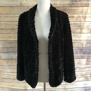 *Frenchi Black Faux Fur Jacket*